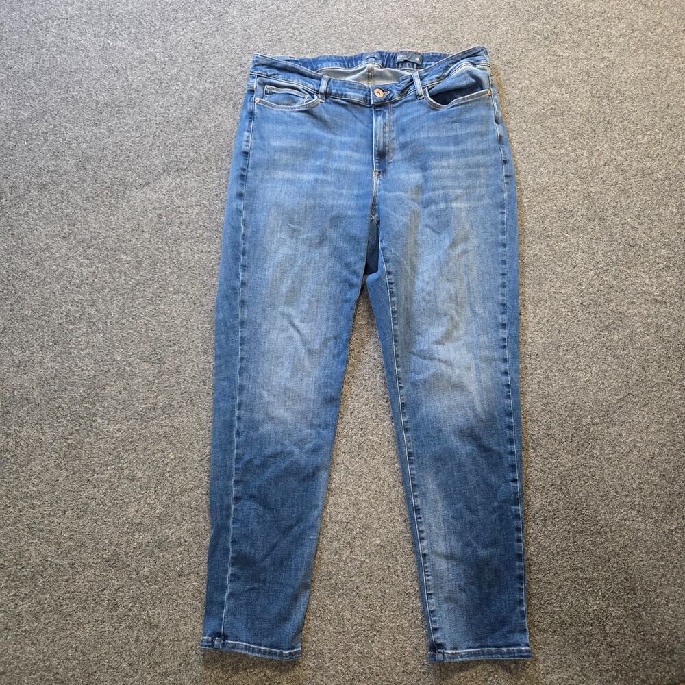J Jill Jeans Womens 18 Blue Boyfriend Straght Leg Ankle Pockets Stretchy Casual